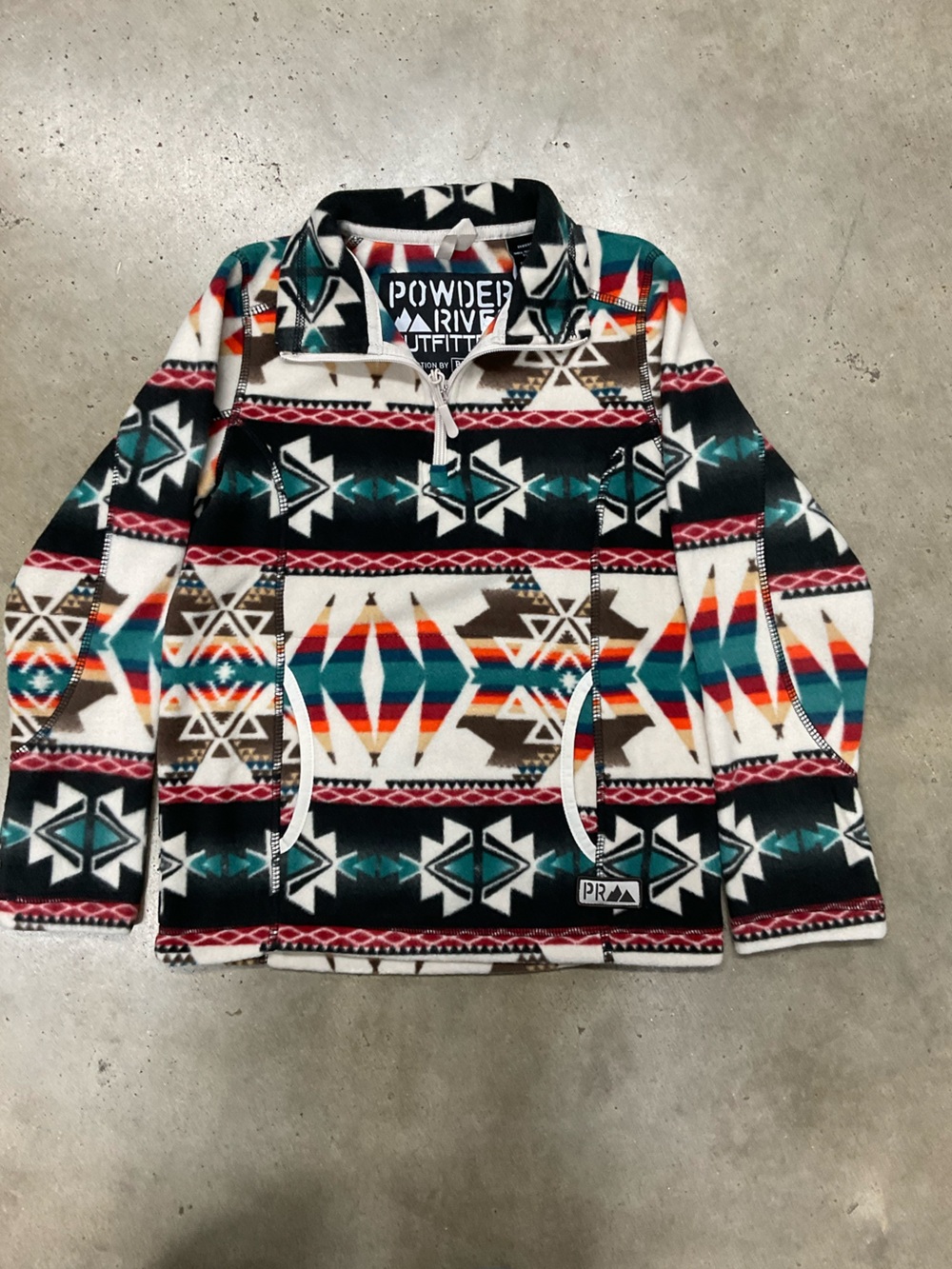 Powder River Outfitters Kids Aztec Print Fleece Pullover Jacket - Multicolor